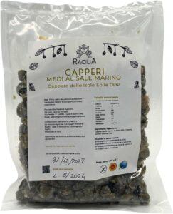 Capperi Medi Sotto Sale DOP Isole Eolie - Lavorazione Artigianale Siciliana 100% Italiani