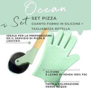 Fackelmann Set Guanto da Forno e Rotella Tagliapizza,