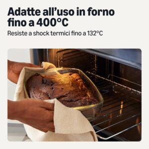 Teglie da Forno in Vetro con Coperchi Senza BPA, Set di 6 Pezzi in Vetro Borosilicato, Lavabili in Lavastoviglie e Adatte al Forno,