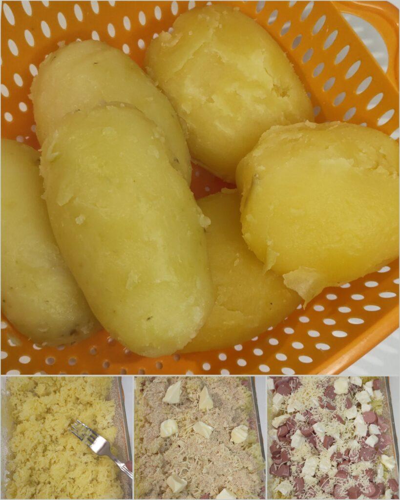 patate lesse sbucciate pronte per il gateau di patate
