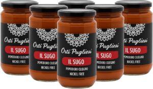 Il Sugo di Pomodoro Nickel Free, Orti pugliesi, Pomodori Ciliegini Senza Nickel 100% Italiani, Box da 6x280gr barattoli di vetro