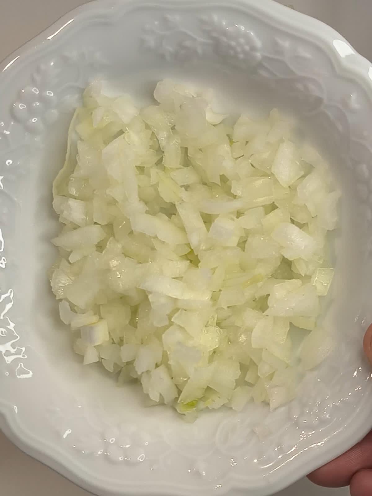 onion for sautéing in a pan