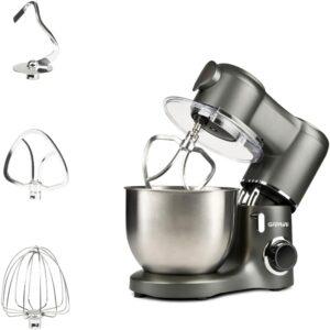 G3 Ferrari G20149 Pastaio Impastatrice Planetaria,1800 Watt Max, Capacitร 7 Litri, 6 Velocitร +Pulse, Ciotola INOX, Coperchio con apertura, Uncino, Mescolatore, Frusta sbattitrice, Grigio Antracite