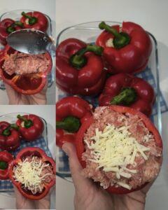 Riempire.peperoni.con .carne