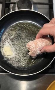 Burro olio padella per involtini di pollo