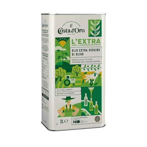 Costa d’Oro – L’Extra Limited Edition 3 L. Olio extravergine di oliva estratto a freddo, adatto a...