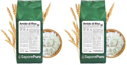 SaporePuro Amido di Riso Nativo 1000 g – 100% Italiano, Senza Glutine, Ideale per Cosmetica...