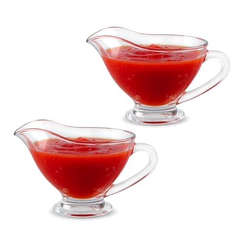 Set di salsa in vetro, 200 ml, con manico, trasparente, durevole, multifunzionale, ideale per...