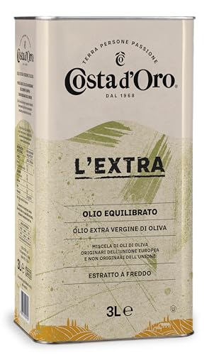 Costa d’Oro – L’Extra 3L. Olio Extravergine di oliva estratto a freddo. Sapore equilibrato, adatto...
