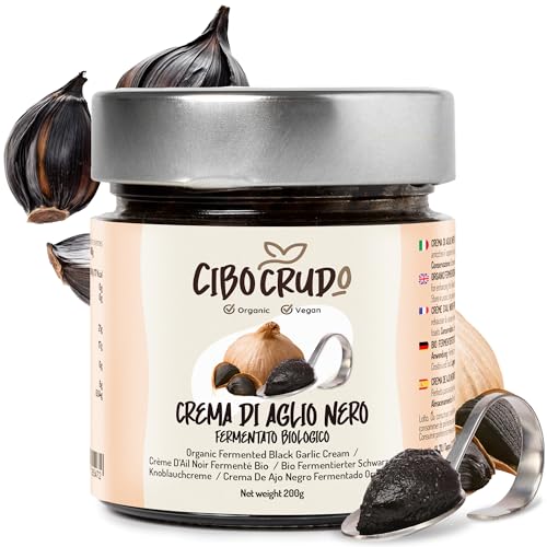 Crema di Aglio Nero Fermentato Biologico - 200g. Qualità Premium da Aglio Fresco. Aglio Bio Ricco...
