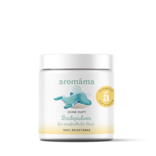 aromáma - Polvere da bagno per bambini, delicato per pelli sensibili, 100% amido di riso, senza...