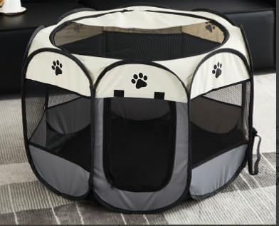 Recinto per Cani da Interno, Gabbia per Cani, Impermeabile Rete Traspirante, con Cerniera e Tasca...