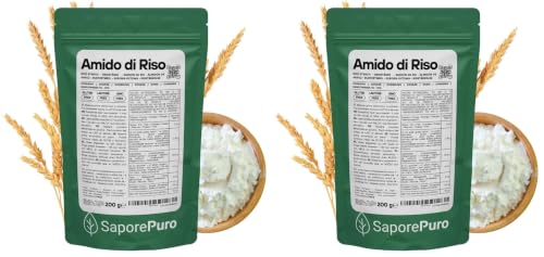 SaporePuro Amido di Riso Nativo 200 g – 100% Italiano, Senza Glutine, Ideale per Cosmetica...
