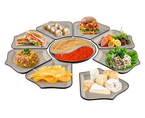 Vassoio componibile a 9 scomparti per feste, piatto da portata come tagliere per formaggi, buffet,...