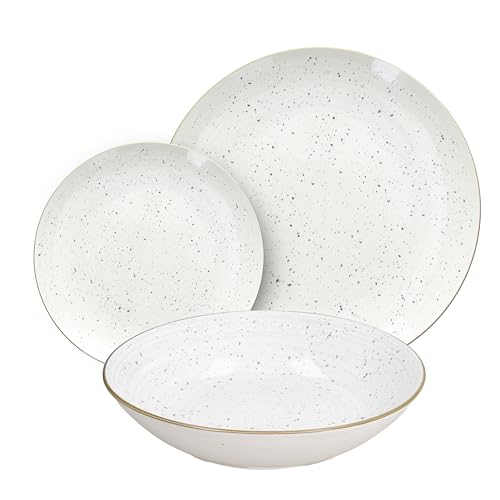 Tognana Pepper Bamboo, Servizio piatti 18 pezzi per 6 persone, Porcellana, Bianco