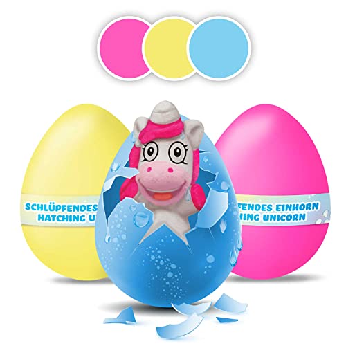 CRAZE MEGA EGG UNICORN, Confezione da 3 UnicornI che si schiudono in acqua, uova Unicorno che...