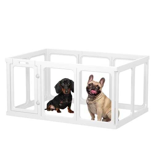 Gardner Pet Recinto per Cani in Acrilico Trasparente, 10 Pizzi, Bianco