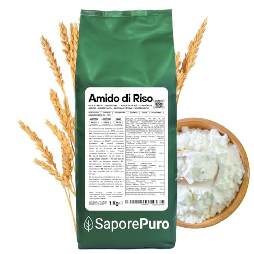 SaporePuro Amido di Riso Nativo 1000 g – 100% Italiano, Senza Glutine, Ideale per Cosmetica...