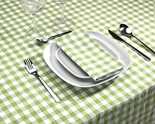 LAN&LAN – Tovaglia Rettangolare a quadretti in tessuto per uso interno ed esterno, Tovaglie...